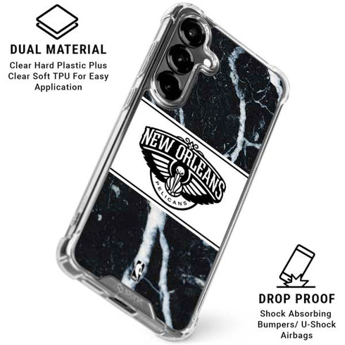NBA New Orleans Pelicans Marble Galaxy S26 Clear Case