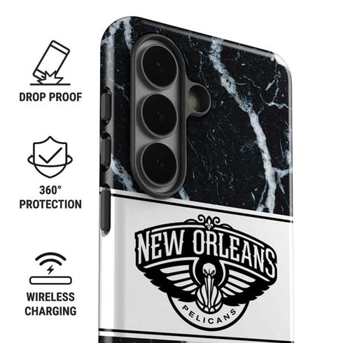 NBA New Orleans Pelicans Marble Galaxy S26 Impact Case