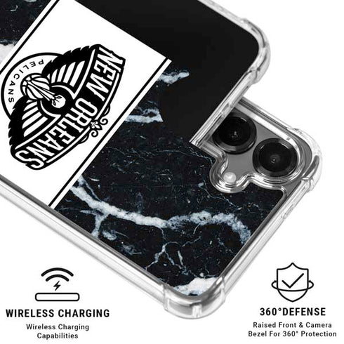 NBA New Orleans Pelicans Marble Galaxy S26 Plus Clear Case