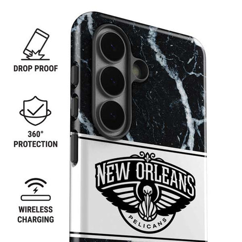 NBA New Orleans Pelicans Marble Galaxy S26 Plus Impact Case