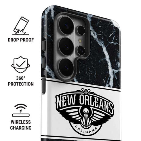 NBA New Orleans Pelicans Marble Galaxy S26 Ultra Impact Case