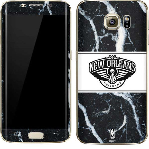 NBA New Orleans Pelicans Marble Galaxy S7 Edge Skin