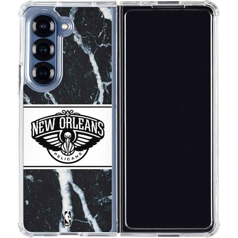 NBA New Orleans Pelicans Marble Galaxy Z Fold6 Clear Case