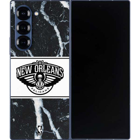 NBA New Orleans Pelicans Marble Galaxy Z Fold6 Skin