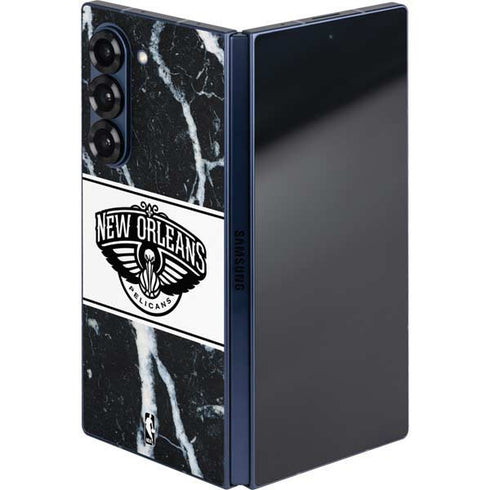 NBA New Orleans Pelicans Marble Galaxy Z Fold6 Skin