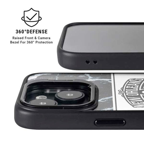 NBA New Orleans Pelicans Marble iPhone 14 Kickstand Case