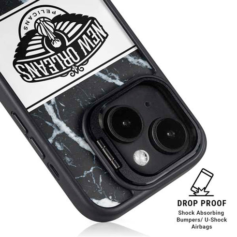 NBA New Orleans Pelicans Marble iPhone 14 Kickstand Case