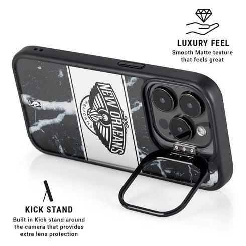 NBA New Orleans Pelicans Marble iPhone 14 Pro Max Kickstand Case