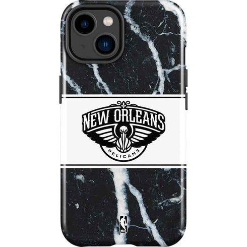 NBA New Orleans Pelicans Marble iPhone 15 Impact Case
