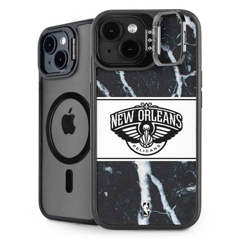 NBA New Orleans Pelicans Marble iPhone 15 Kickstand Case