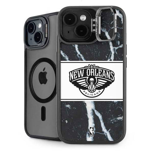 NBA New Orleans Pelicans Marble iPhone 15 Plus Kickstand Case