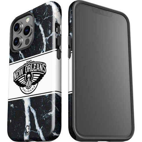 NBA New Orleans Pelicans Marble iPhone 15 Pro Impact Case