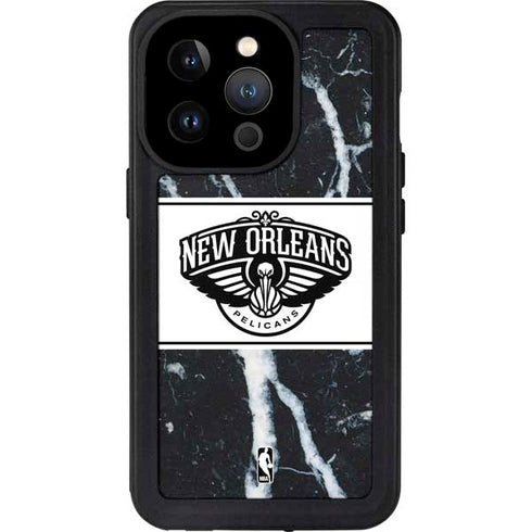 NBA New Orleans Pelicans Marble iPhone 15 Pro Waterproof Case