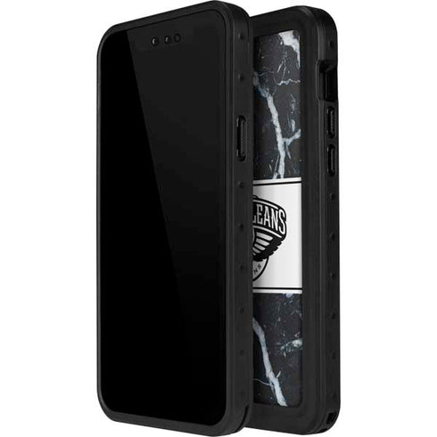 NBA New Orleans Pelicans Marble iPhone 15 Pro Waterproof Case