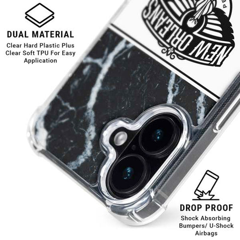 NBA New Orleans Pelicans Marble iPhone 16 Clear Case