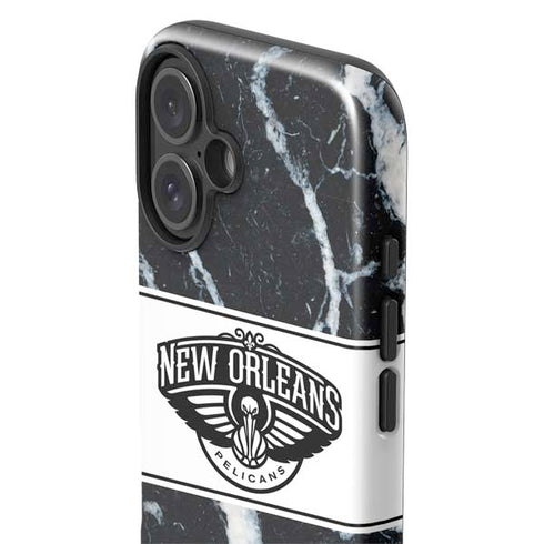 NBA New Orleans Pelicans Marble iPhone 16 Impact Case
