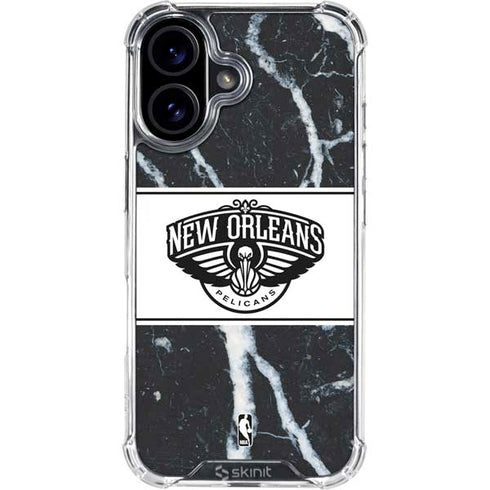 NBA New Orleans Pelicans Marble iPhone 16 Plus Clear Case