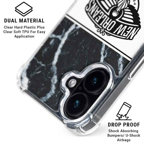 NBA New Orleans Pelicans Marble iPhone 16 Plus Clear Case