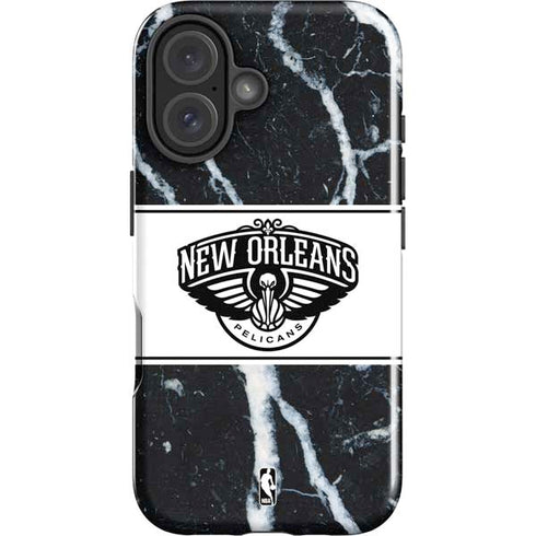 NBA New Orleans Pelicans Marble iPhone 16 Plus Impact Case