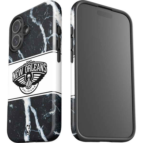 NBA New Orleans Pelicans Marble iPhone 16 Plus Impact Case