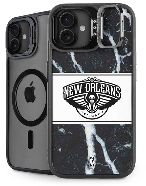 NBA New Orleans Pelicans Marble iPhone 16 Plus Kickstand Case