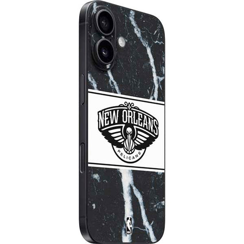 NBA New Orleans Pelicans Marble iPhone 16 Plus Skin