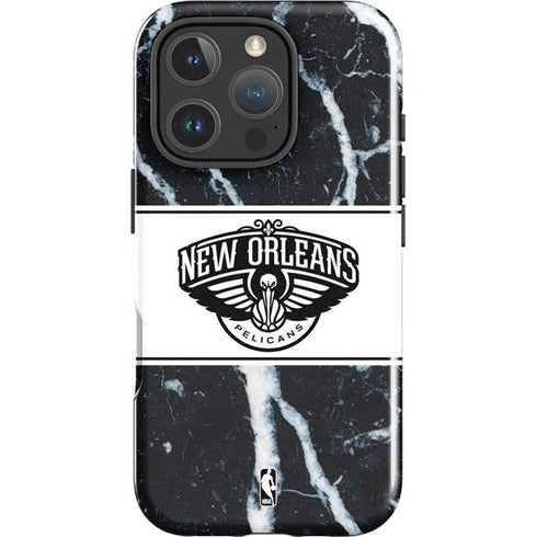 NBA New Orleans Pelicans Marble iPhone 16 Pro Impact Case
