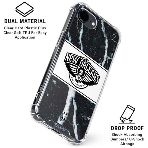 NBA New Orleans Pelicans Marble iPhone 16e Clear Case