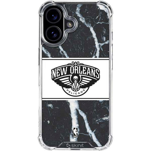 NBA New Orleans Pelicans Marble iPhone 17 Clear Case