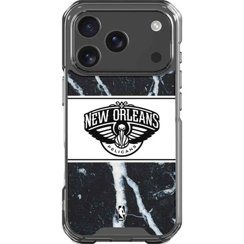 NBA New Orleans Pelicans Marble iPhone 18 Pro Clear Case