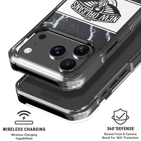 NBA New Orleans Pelicans Marble iPhone 18 Pro Clear Case