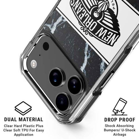 NBA New Orleans Pelicans Marble iPhone 18 Pro Clear Case