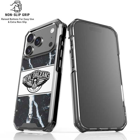 NBA New Orleans Pelicans Marble iPhone 18 Pro Clear Case