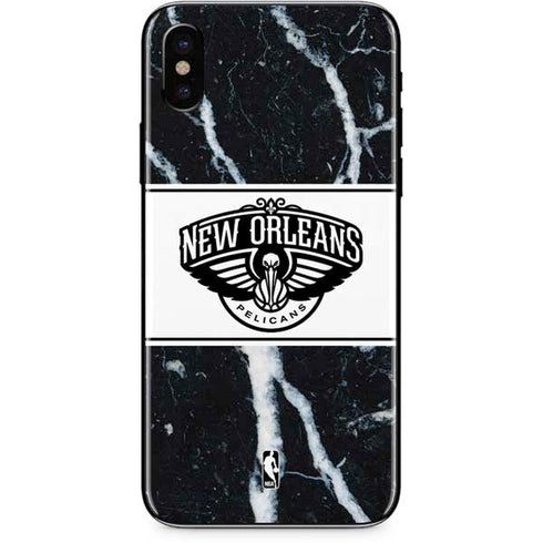 NBA New Orleans Pelicans Marble iPhone XS Skin