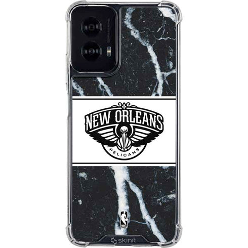 NBA New Orleans Pelicans Marble Moto G Power 5G (2024) Clear Case