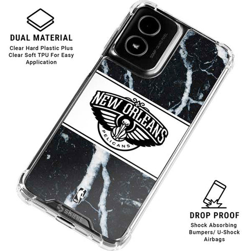 NBA New Orleans Pelicans Marble Moto G Power 5G (2024) Clear Case