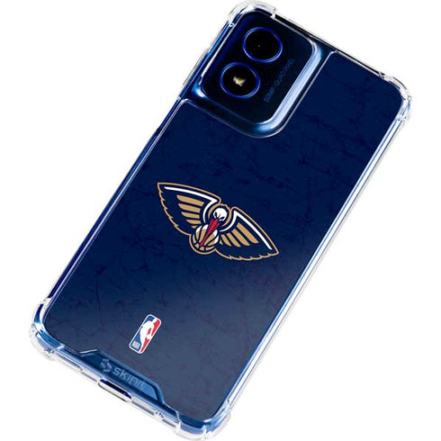NBA New Orleans Pelicans Distressed Moto G 5G (2024) Clear Case