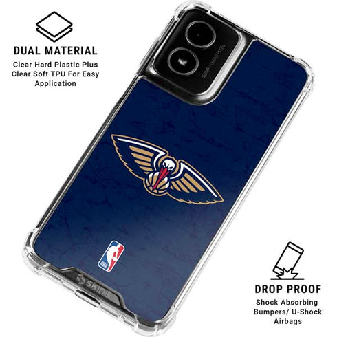 NBA New Orleans Pelicans Distressed Moto G Power 5G (2024) Clear Case
