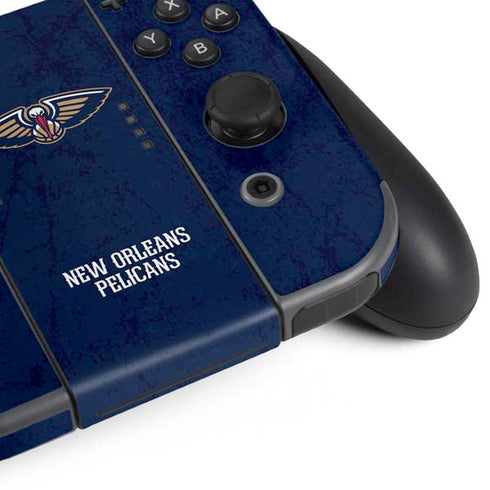 NBA New Orleans Pelicans Distressed Nintendo Switch (2017-2021) Joy-Con Controller Skin