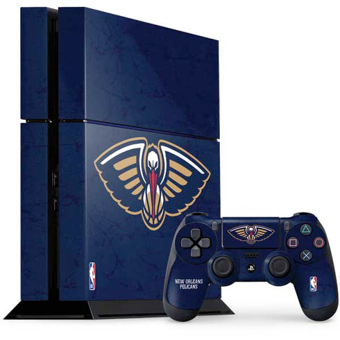 NBA New Orleans Pelicans Distressed PS4 Console and Controller Bundle Skin