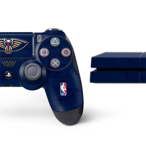 NBA New Orleans Pelicans Distressed PS4 Console and Controller Bundle Skin