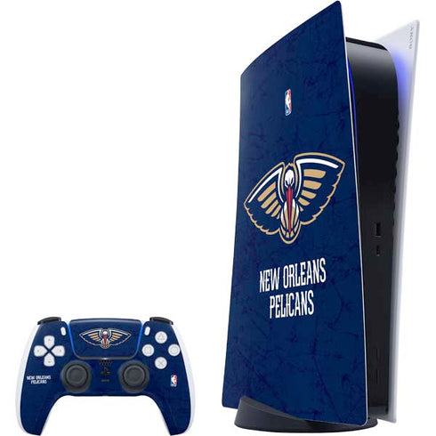 NBA New Orleans Pelicans Distressed PlayStation PS5 Skins