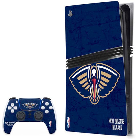 NBA New Orleans Pelicans Distressed PS5 Pro Bundle Skin