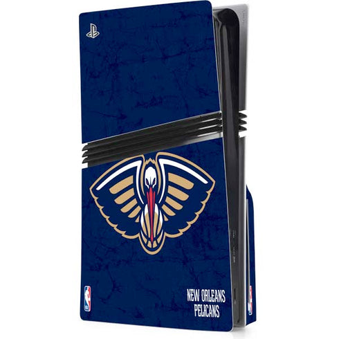 NBA New Orleans Pelicans Distressed PS5 Pro Disk Console Skin