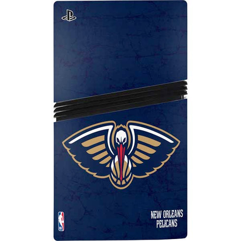 NBA New Orleans Pelicans Distressed PS5 Pro Disk Console Skin