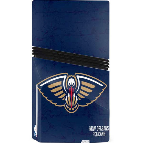 NBA New Orleans Pelicans Distressed PS5 Pro Disk Console Skin
