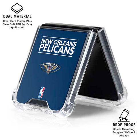 NBA New Orleans Pelicans Standard - Blue Galaxy Z Flip6 Clear Case