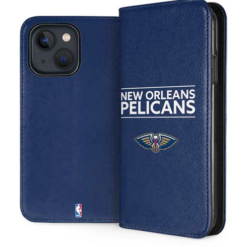 NBA New Orleans Pelicans Standard - Blue iPhone 15 Folio Case