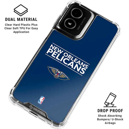 NBA New Orleans Pelicans Standard - Blue Moto G Power 5G (2024) Clear Case