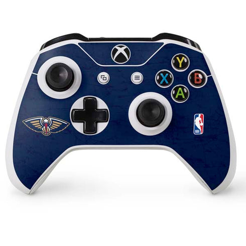 NBA New Orleans Pelicans Distressed Xbox One S Console and Controller Bundle Skin